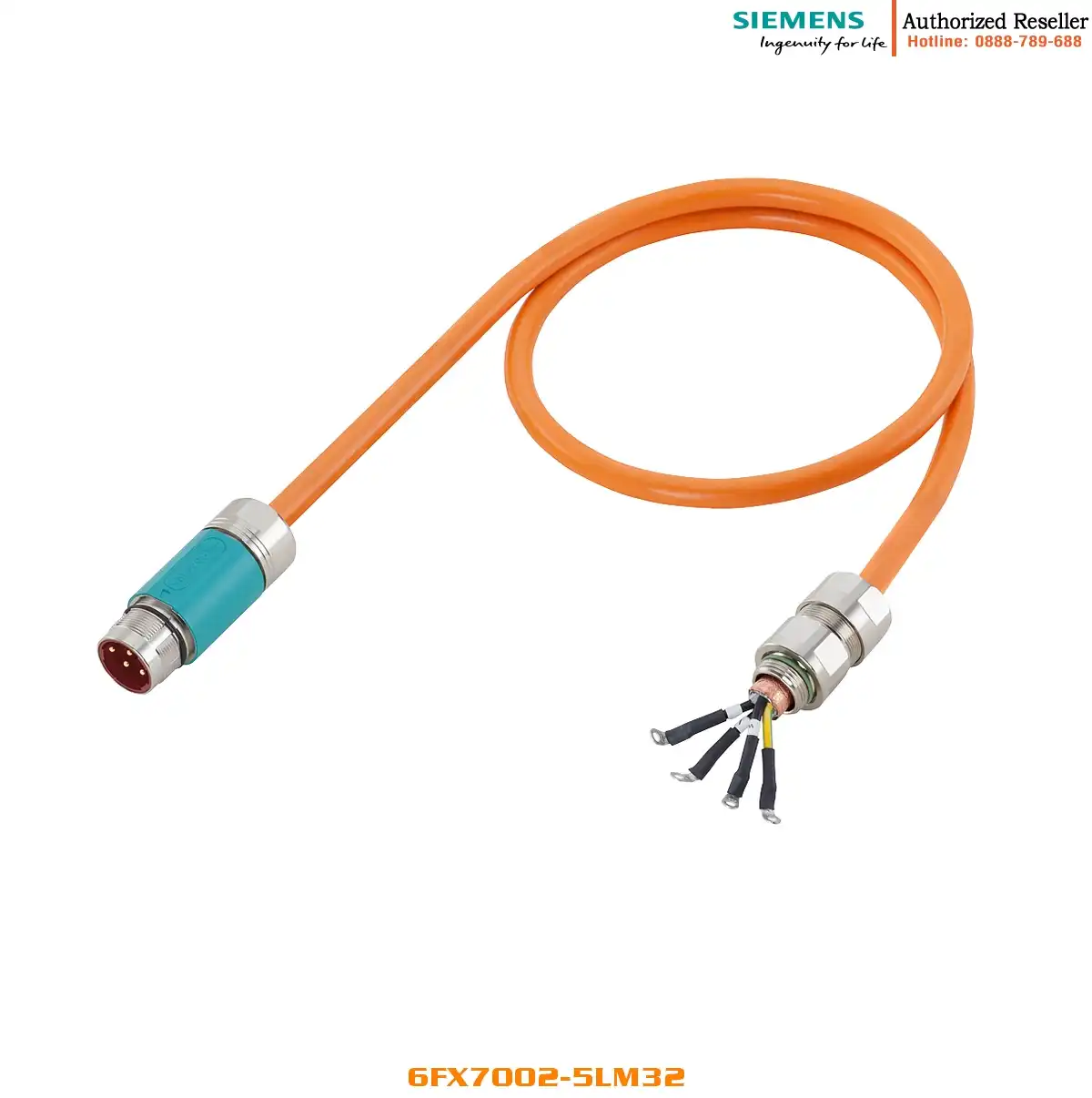 Cáp nguồn 6FX7002-5LM32 - Loại lắp ráp sẵn, 4x10C, Kết nối MOTION-CONNECT, Dmax=19.2mm